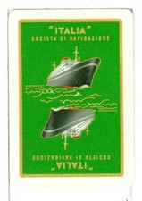 Single Vintage Wide Playing Card, "Italia"Societa di Nav, Steamship, Shipping,SS