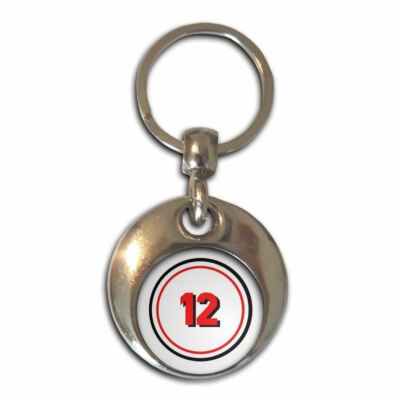 12 Zertifikat runder Metall Schlüsselanhänger (37 mm x 37 mm)