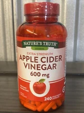 Nature's Truth Apple Cider Vinegar 600 mg Extra Strength Capsules 240 Exp 2/2026