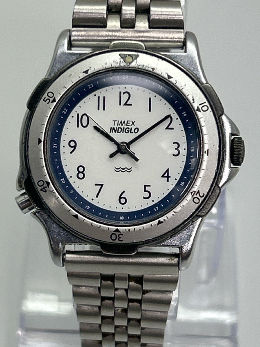 TIMEX INDIGLO 腕時計 Vintage Timex Indiglo Quartz 376 MA Cell Watch - Black Gold