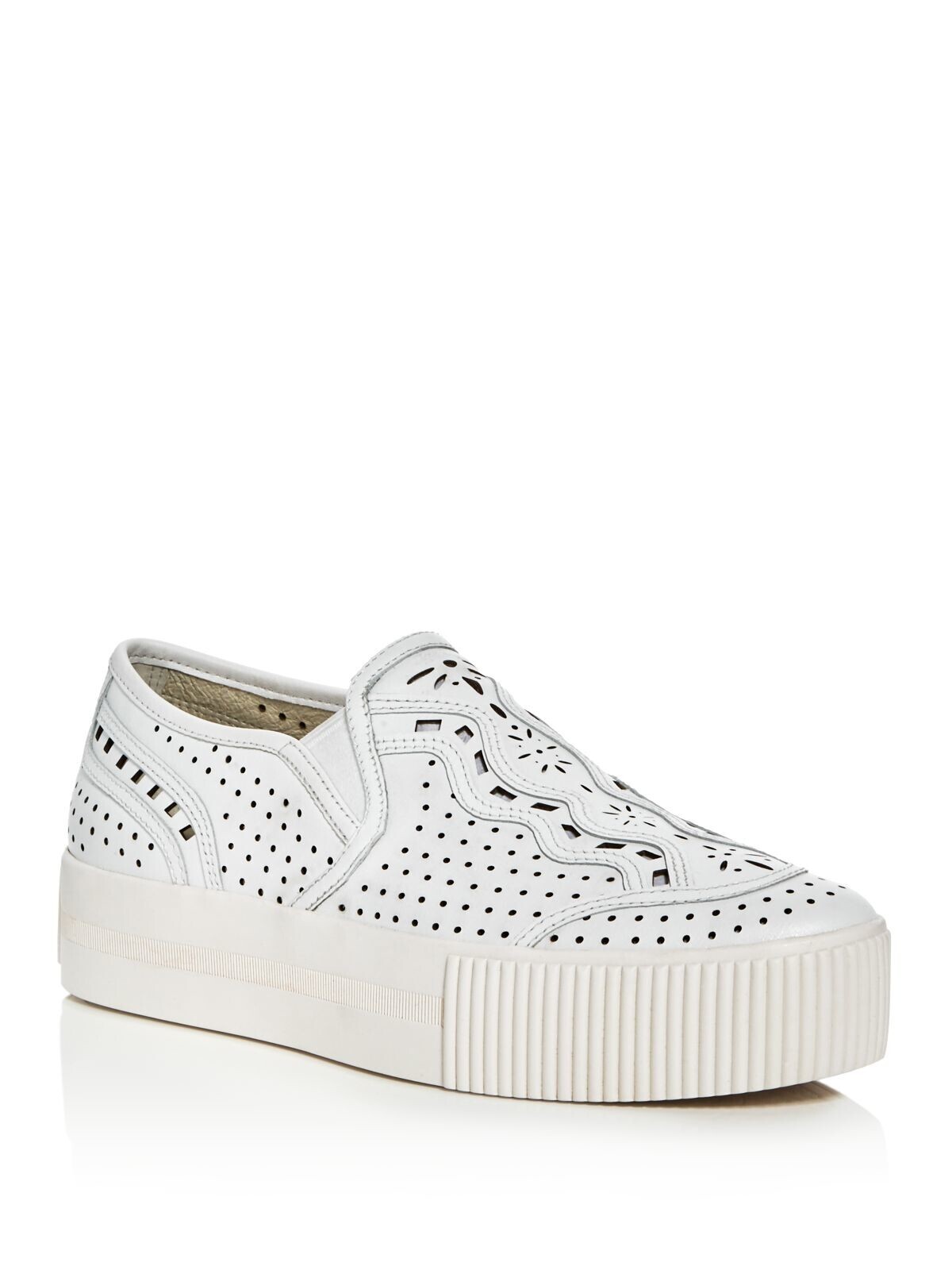 Женские кожаные кроссовки ASH White Goring Kingston с миндалевидным носком на платформе без шнуровки 36