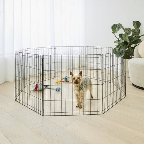 New Pet Dog Playpen Enclosure Cage 8 Panel Puppy Fence Play Pen Foldable Metal