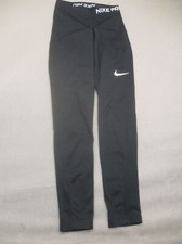 NIKE DRI-FIT PRO Size XS Womens Black Stretch Waist Gym Compression Leggings 436