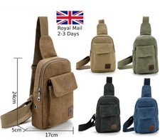 Men Canvas Vintage Messenger Shoulder Chest Bag Military Sling Travel Hiking