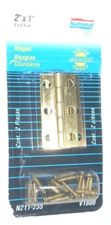 National N211-235 Mini Solid Brass Hinges 2 x 1" w Hardware 2pk