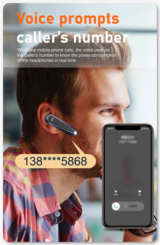 Bluetooth Earpiece Headset Wireless Hands-free Sport Earphone Business Headphone - Image 4 of 4