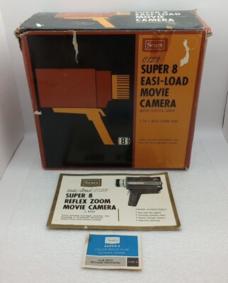 Sears Super 8 Easi-Load Movie Camera w/ Pistol Grip C123 [UNTESTED