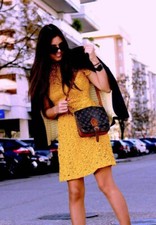 ZARA SHORT DRESS CROCHET LACE DRESS SHORT SLEEVE COLLAR ZIP SIZE L NEW RETRO