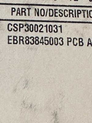 NEW GENUINE OEM LG CSP30021031, EBR83845003 REFRIGERATOR PCB BOARD