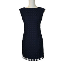 Lauren Ralph Lauren Lace Dress Women Size 4P Navy Feminine Preppy Career Event