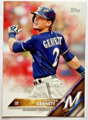 Milwaukee Brewers Scooter Gennett 2016 Topps 5x7 Stadium Giveaway June 28 2016