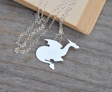 Crouching Dragon Necklace in Sterling Silver, Brand New