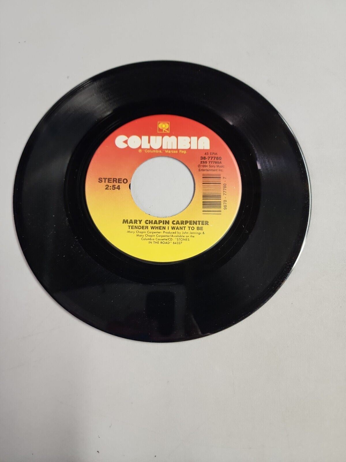 Mary Chapin Carpenter - Tender When I Want to Be - Columbia (45RPM 7”)(RC369) 