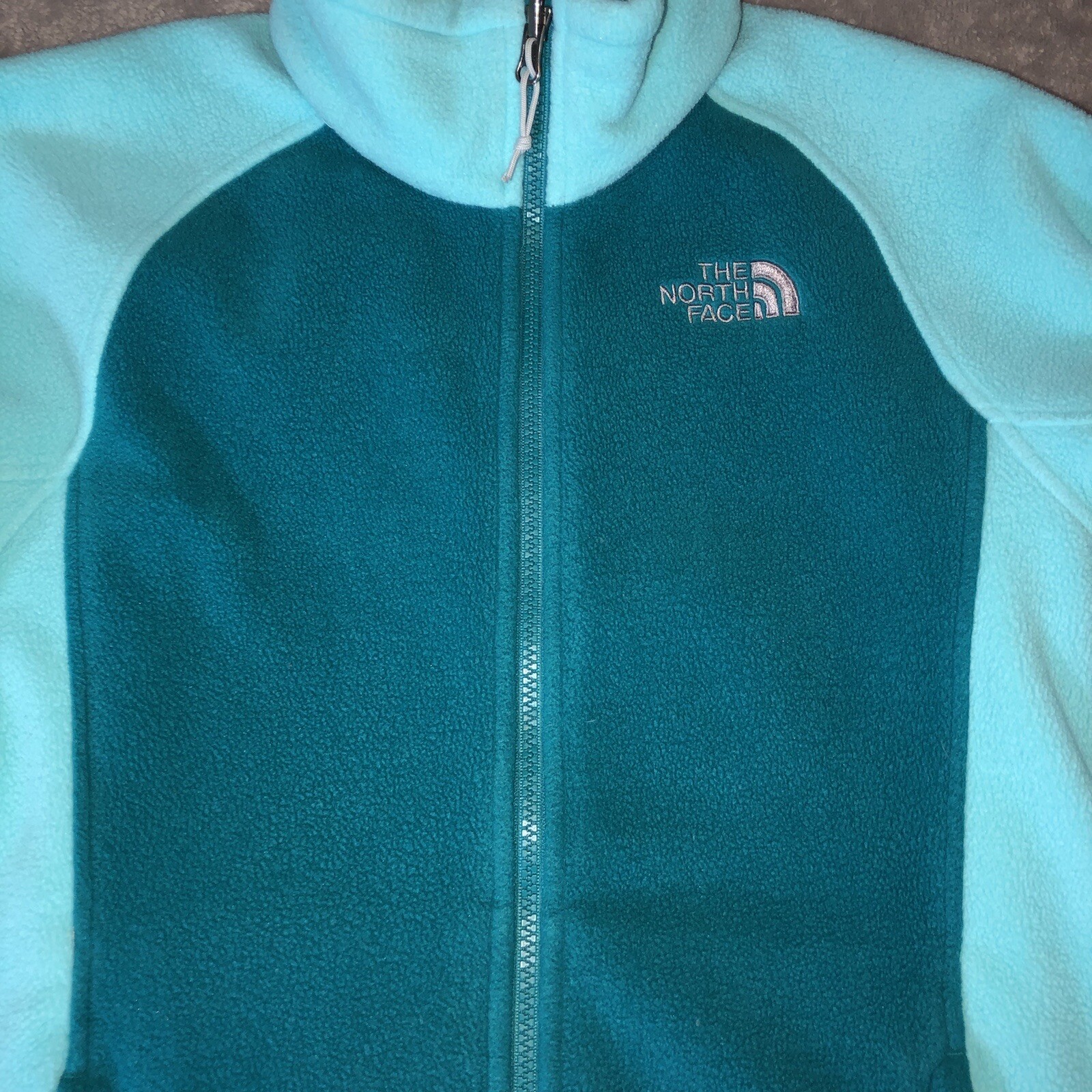 THE NORTH FACE Khumbu Womens Mint Green Colorblock Fleece Jacket Sz Medium thumbnail 4