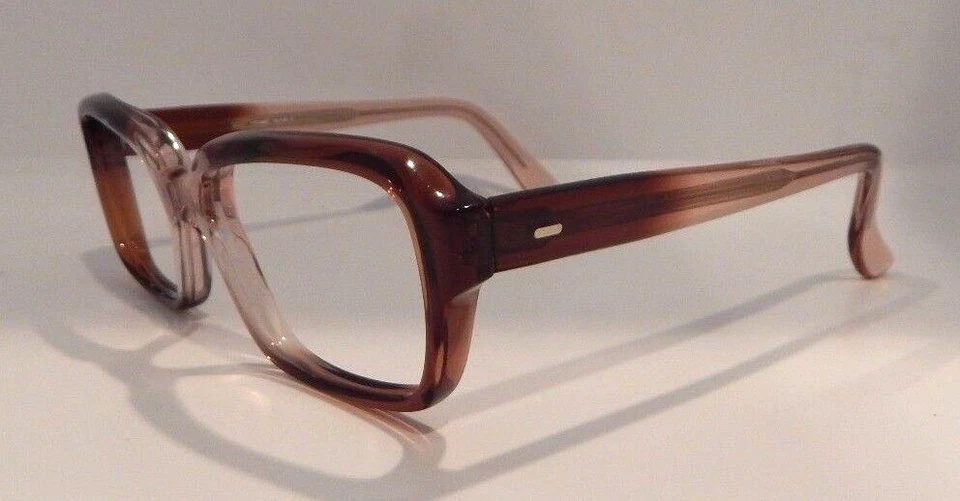 Vintage WHITE HAINES OPTICAL "More" Brown Fade 50/20 Eyeglass Frame NOS #264 - Image 3 of 4