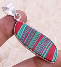 Yoline Calsilica 925 Silver Plated Handmade Pendant of 2.2"