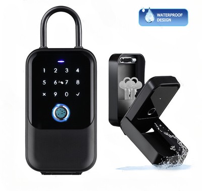 Wall Mount Key Box Small Container Waterproof Password Fingerprint Anti-theft US