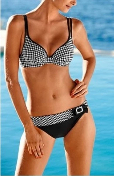 Sunflair Bügel Bikini Gr.36-38 Cup-C NEU Schwarz Weiß Kariert Damen Schwimmen - Bild 1 von 2