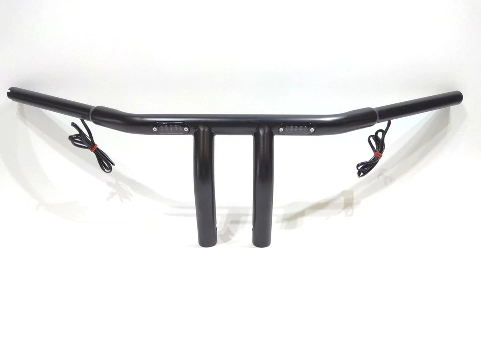 Demon's Cycle NEGRO 8" RISE 1-1/4" BARRAS EN T con intermitentes LED INCORPORADOS 6008-B Foto 2 de 4