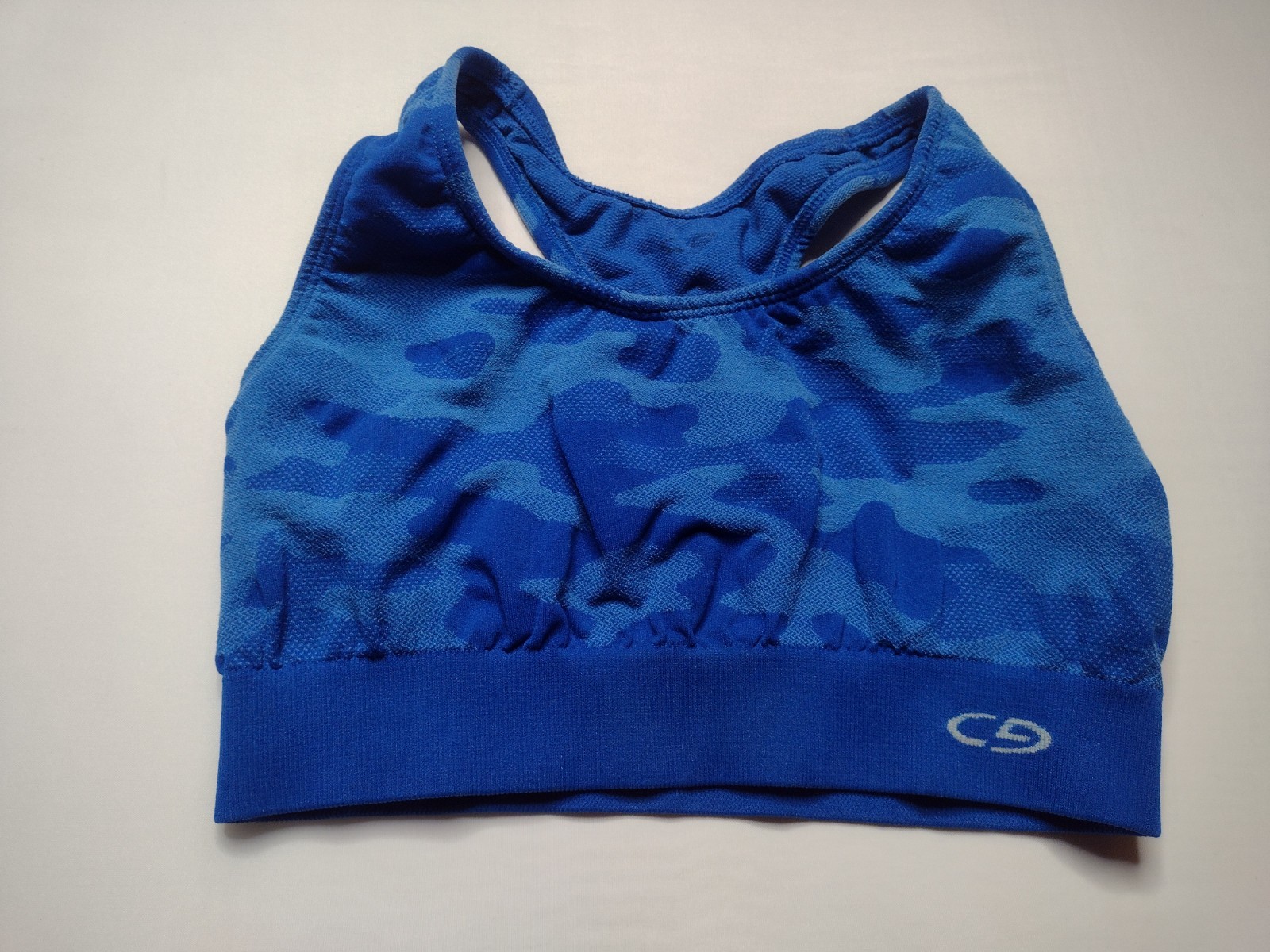 Champion C9 Seamless Sports Bra Medium Blue Camouflage Wireless Active EE