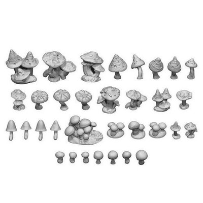 Green Stuff World 3D Printed Resin Bits - Wild Mushrooms 1:48