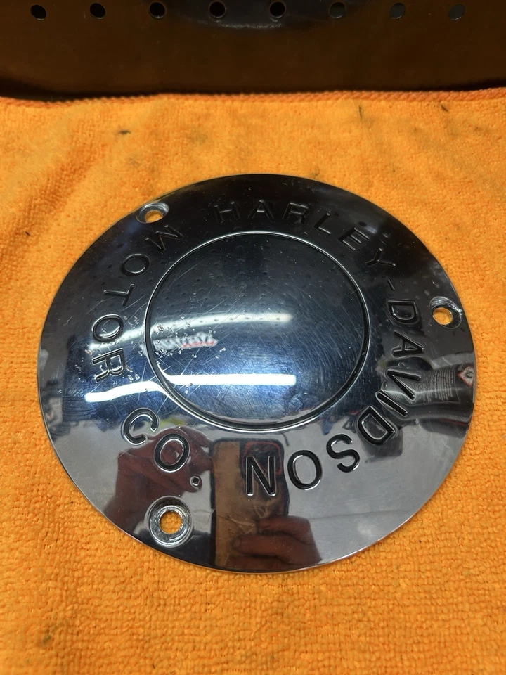 70 - 98 Harley-Davidson 3 Hole Derby Cover OEM SHOVELHEAD FLH BIG TWIN EVO DC14 - Image 4 of 4