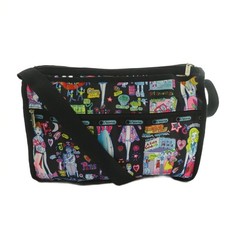 Lesportsac LesportSAC Shoulder Bag All Over Pattern Black Multicolor /MI ■OS