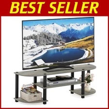 Turn-N-Tube TV Stand, 55-Inch Entertainment Center, Oak Grey