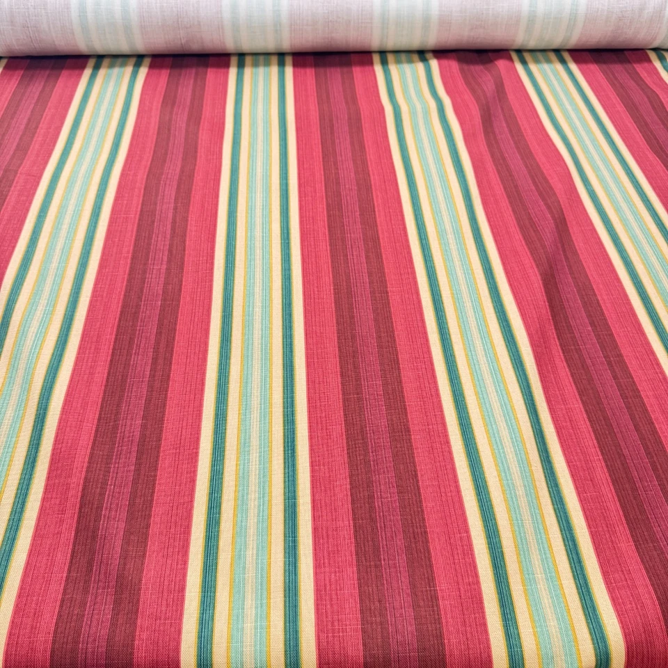 Tela de tapicería Jay Yang rayas rojas verdes 54x120 3,3 yardas 1444-18 Foto 2 de 4
