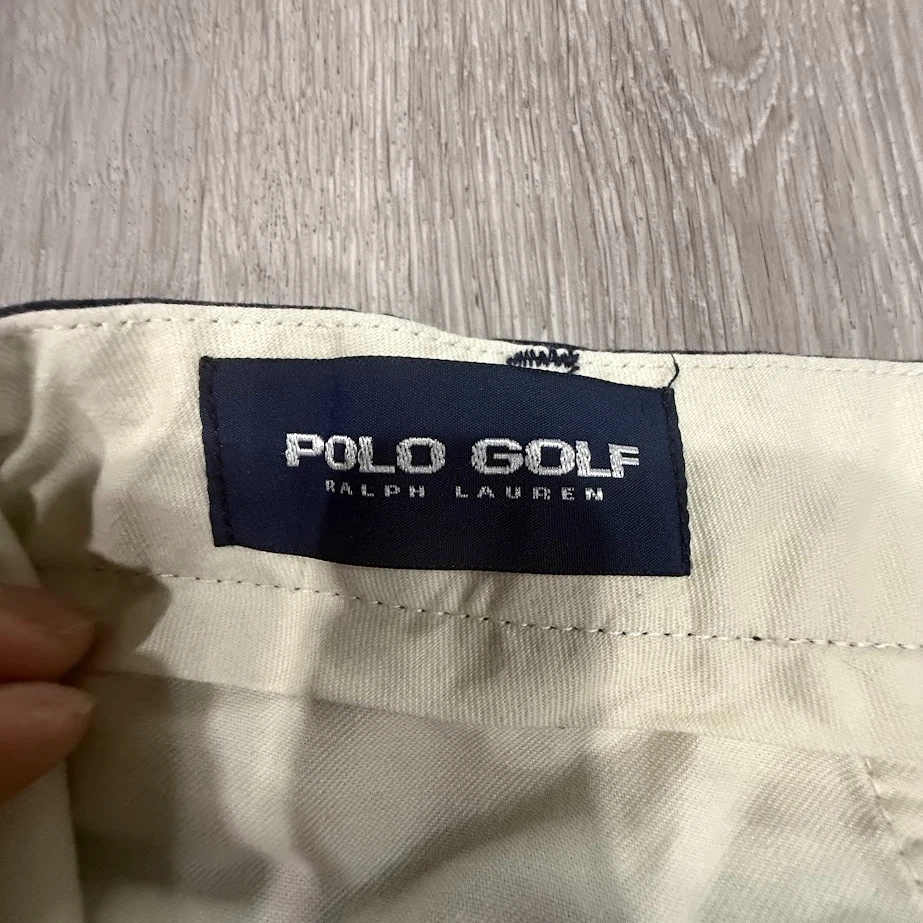 VTG Polo Golf Ralph Lauren Mens Pleated Pants Navy Blue Size 35x30 (34x30) - Image 4 of 4