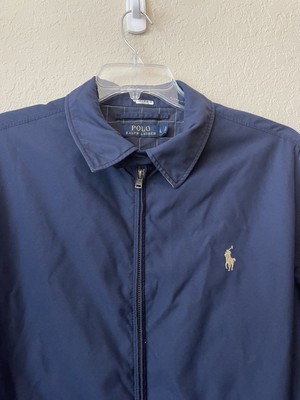Polo Ralph Lauren Jacket Mens Large Navy Bi Swing Windbreaker Pony