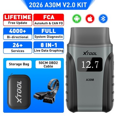 2026 XTOOL Anyscan A30M V2.0 KIT OBD2 Diagnosegerät Bidirektionales Scan-Tool