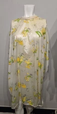 Vintage Retro Salon Cape 1960s VINYL PVC Shampoo Perm Floral Plastic Humorous