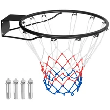 18" Basketball Rim Wall Door Mounted Basketball Hoop with All Weather Net