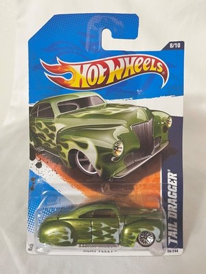 Hot Wheels Tail Dragger, 1941 Ford, Green with White Flames