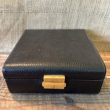 Black Leather Jewelry Case Elaborate Compartments for Fine Jewelry Travel