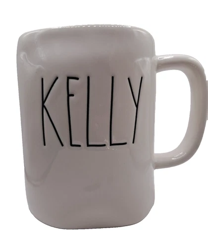Vintage Rae Dunn Kelly Name Ceramic Coffee Mug  Cup Artisan Collection Magenta