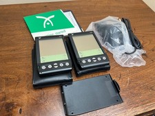 Handspring Visor PDA Lot of 2 w/ Cradle Software Cases Styluses Tested Working