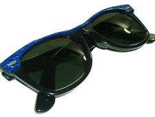 VINTAGE B L RAY-BAN L1723 ELECTRIC BLUE SWIRL STREET NEAT WAYFARER SUNGLASSES