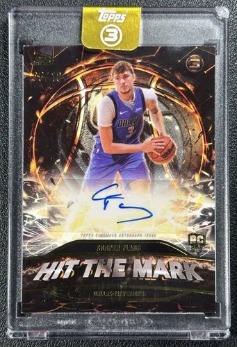 COOPER FLAGG 2025-26 TOPPS THREE 3 #HM-CF ROOKIE HIT THE MARK AUTO GOLD RC 5/10