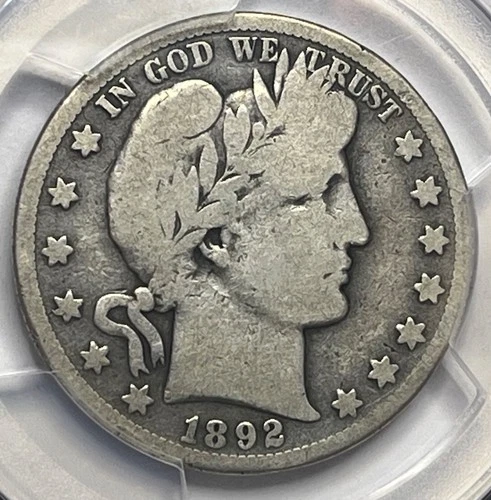 1892-S Barber Half Dollar - PCGS G-4; Nice Key Date Coin!