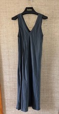 CP Shades Tank Midi Dress Small Gray Sleeveless V Neck Linen Pullover Solid