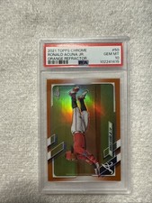 2021 Topps Chrome Black - Ronald Acuña Jr. #96 Orange Refractor /25 PSA 10