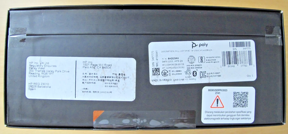 Auriculares Poly Voyager Surround 80 UC USB-C + Adaptador USBC/A 8G7T9AA Caja Abierta Foto 2 de 4