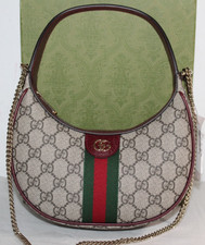 NWT Gucci GG Supreme Ophidia Web Removable Chain Strap Shoulder Bag 838463