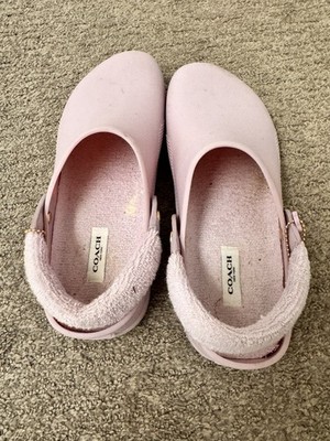 Coach Lola Clogs light violet purple color comfortable soft terrycloth strap