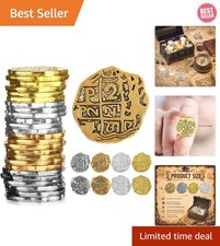 35-Piece Gold Metal Pirate Coins Set: Ideal for Party Favors  Game Decorations