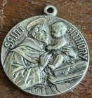 Vintage Saint Anthony EMA Sterling Silver Disc Charm Pendant St. — photo 3