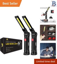 Rechargeable LED Work Light with Magnetic Base  360  Hook - 2 Pack, 1000 Lumen