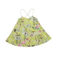 True Decadence Women's Top UK 6 Yellow Floral 100% Polyester Sleeveless Basic